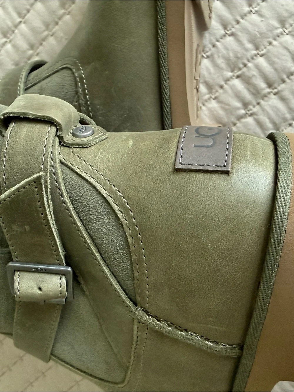 UGG Olive Green Shearling Cuff Boots